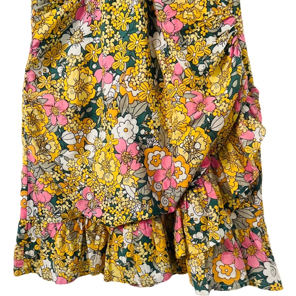 ANTHROPOLOGIE RAHI Petra Retro Faux Wrap Dress in Yellow Floral Size S - Picture 5 of 9